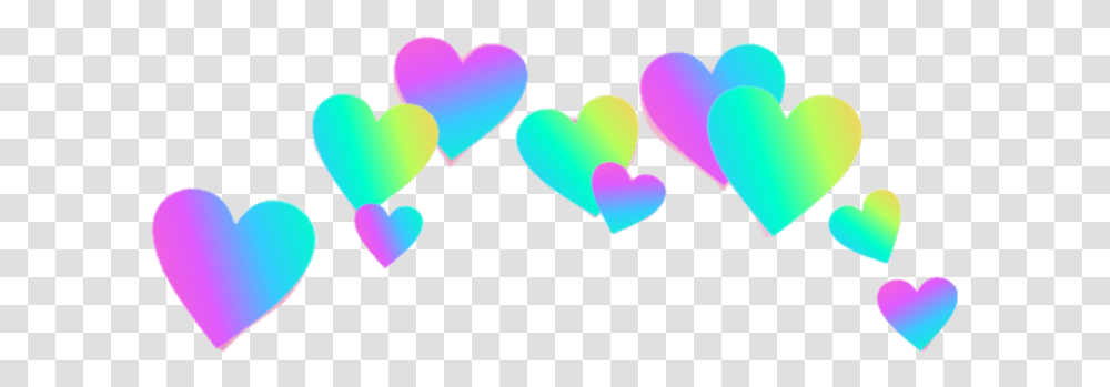 Rainbow Hearts Free For Picsart Heart Crown, Rubber Eraser, Interior Design, Indoors, Cushion Transparent Png