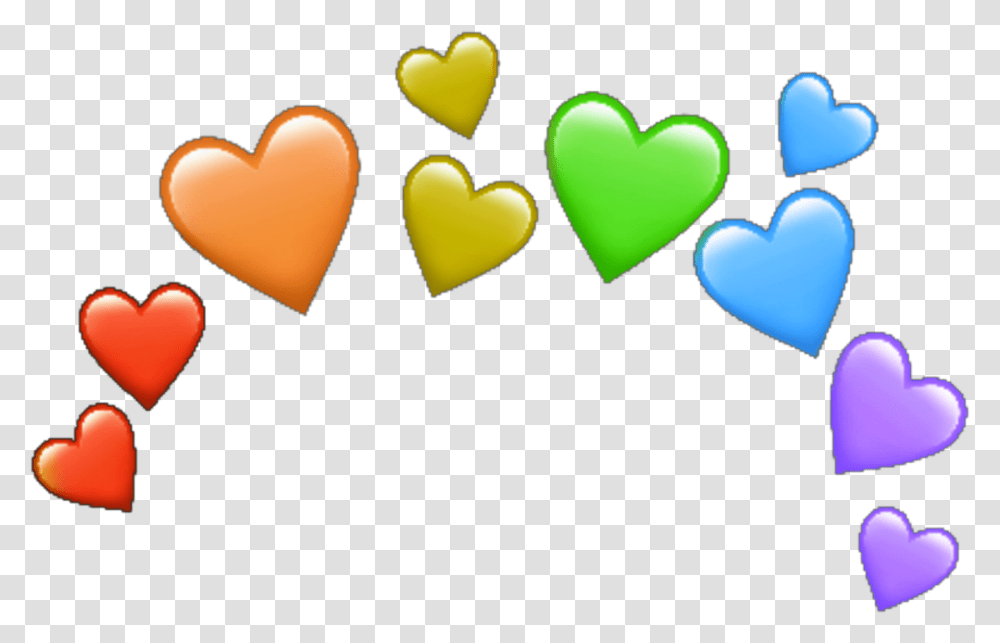 Rainbow Hearts Heart Arcoiris Corazones Corazon Heart Crown, Cushion, Pillow, Suit, Overcoat Transparent Png