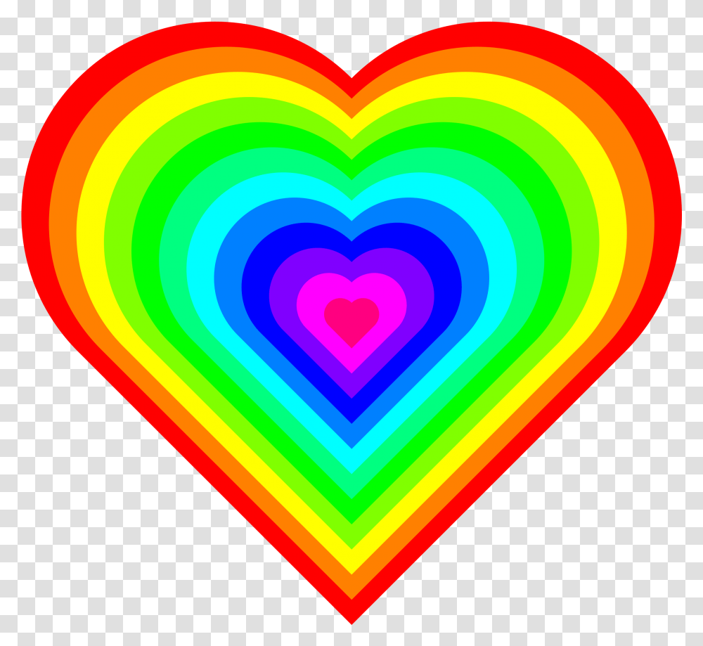 Rainbow Hearts Rainbow Heart, Rug, Light, Neon Transparent Png