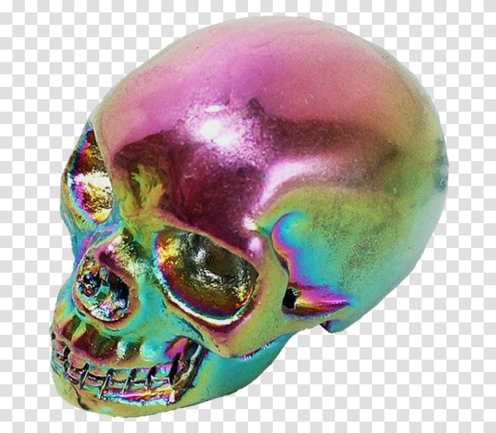 Rainbow Iridescent Skull Skullfigure Moodboard, Sphere, Ornament, Gemstone, Jewelry Transparent Png