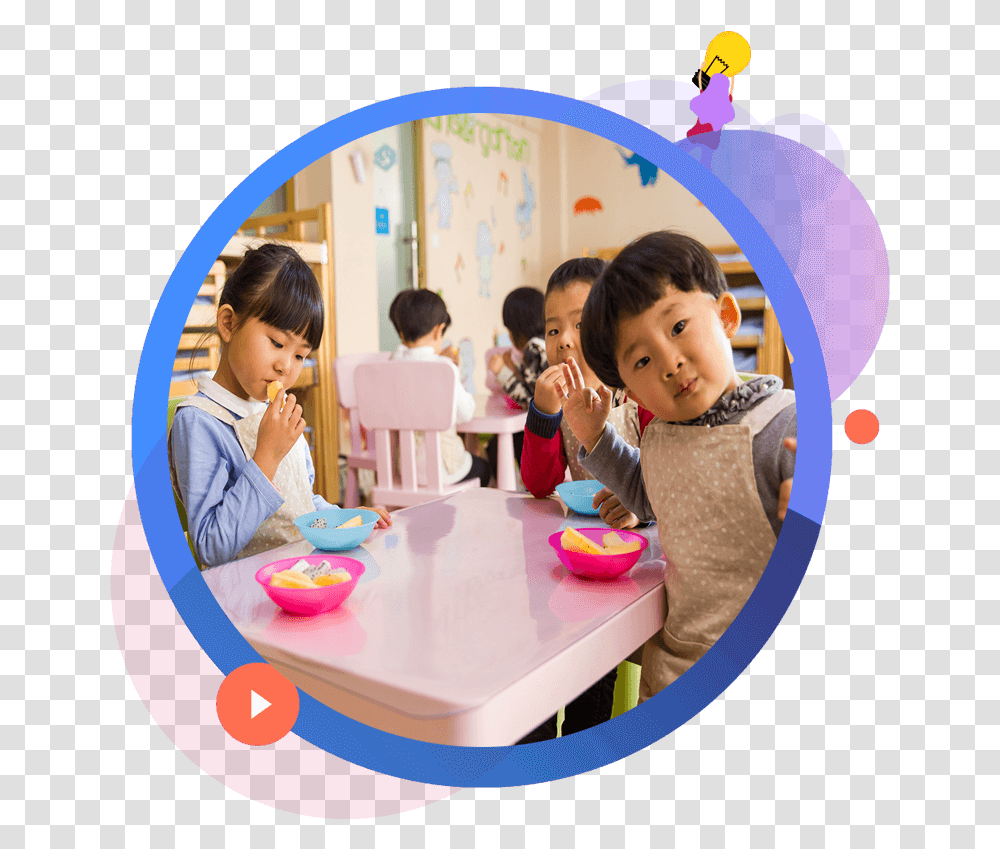 Rainbow Kids Childcare, Person, Chair, Furniture, Restaurant Transparent Png