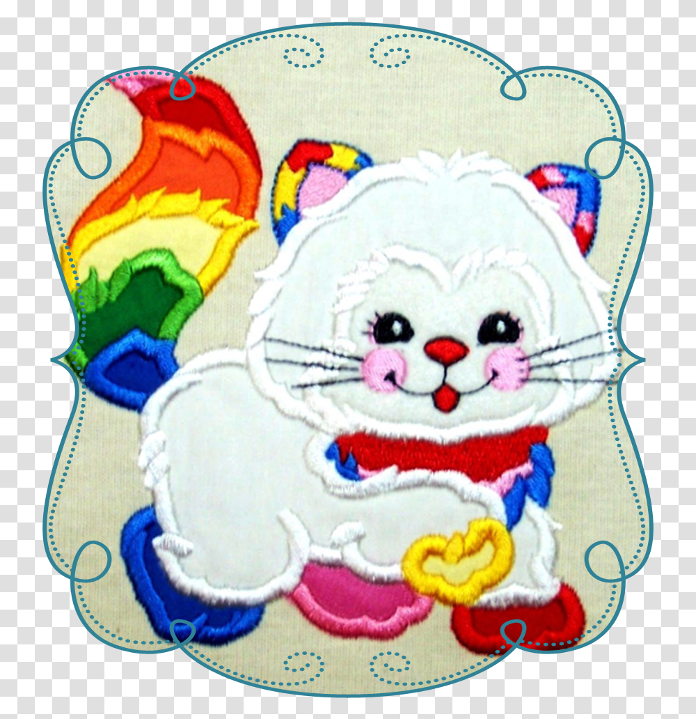 Rainbow Kitty Cartoon, Embroidery, Pattern, Applique, Birthday Cake Transparent Png