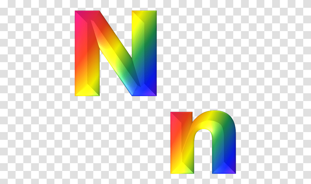 Rainbow Letter N, Light Transparent Png