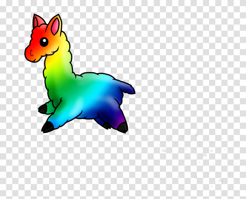 Rainbow Llama, Animal, Mammal, Bird Transparent Png