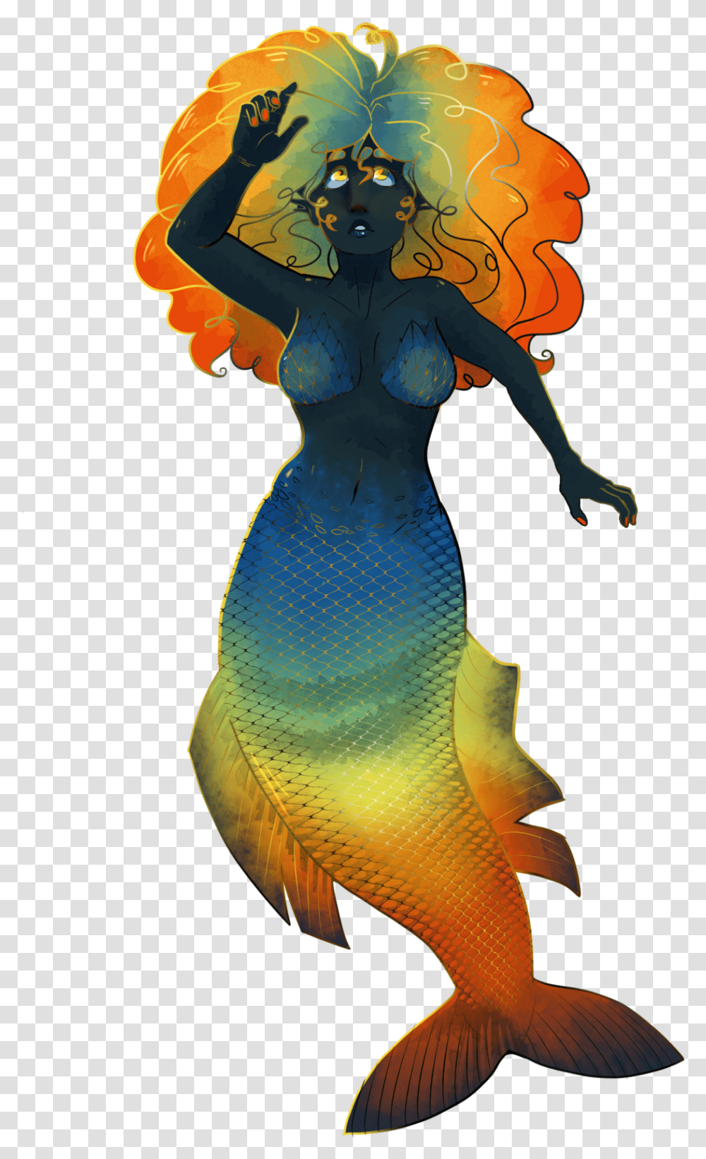 Rainbow Mermaidavailable In Redbubblehttps, Sculpture, Statue Transparent Png