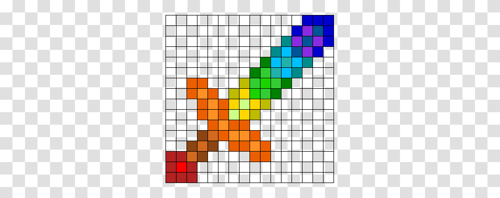 Rainbow Minecraft Sword Perler Bead Pattern Bead Sprites Misc, Logo, Trademark Transparent Png