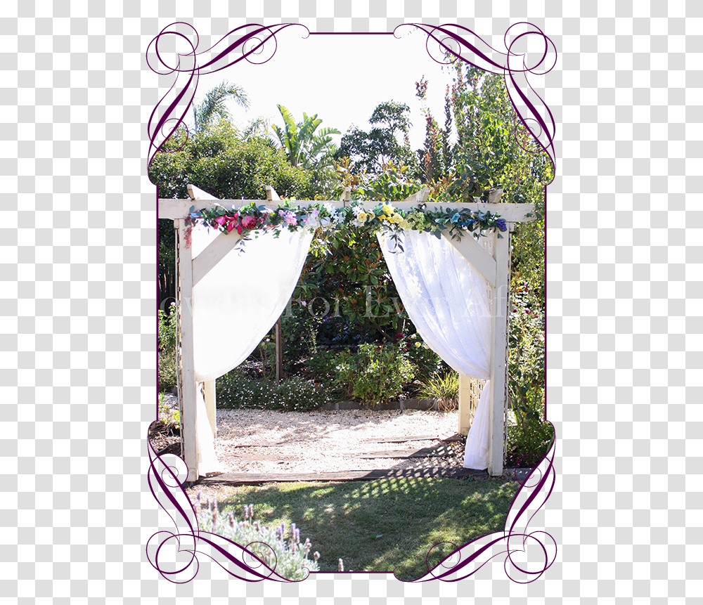 Rainbow Multicolor Wedding Arbor Arch Table Decoration Backyard, Furniture, Outdoors, Plant, Curtain Transparent Png