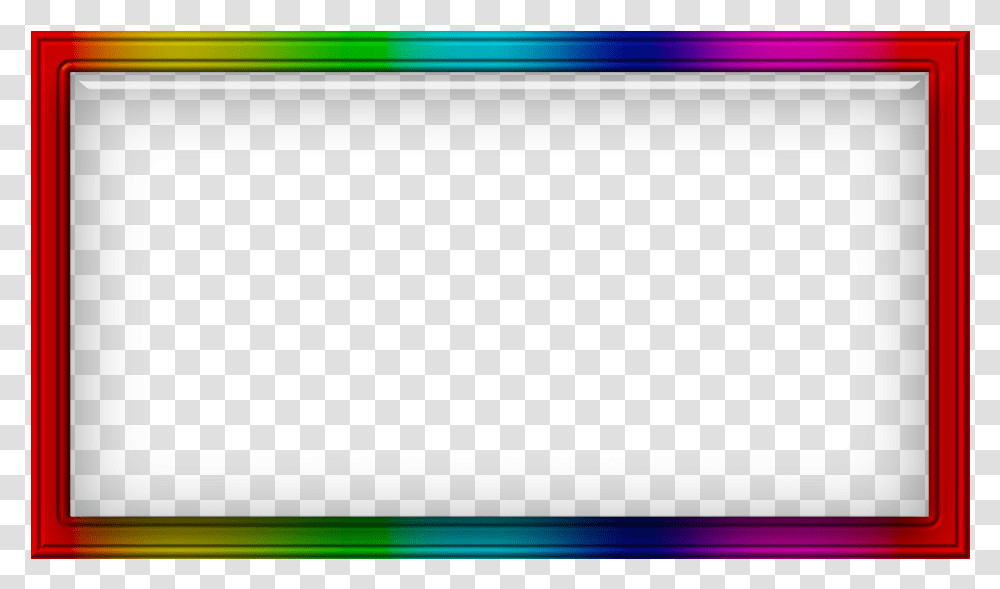Rainbow Neon Border Frames, Light, Monitor, Screen, Electronics Transparent Png