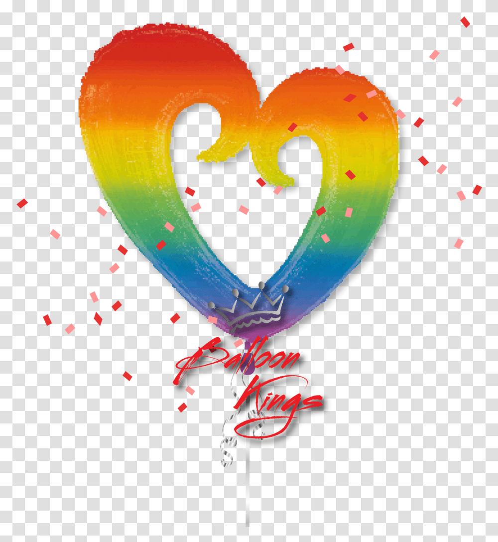 Rainbow Open Heart Girly, Balloon, Paper, Graphics, Confetti Transparent Png