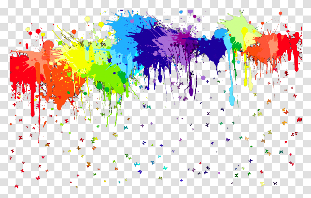 Rainbow Paint Splatter Download, Pattern, Modern Art Transparent Png