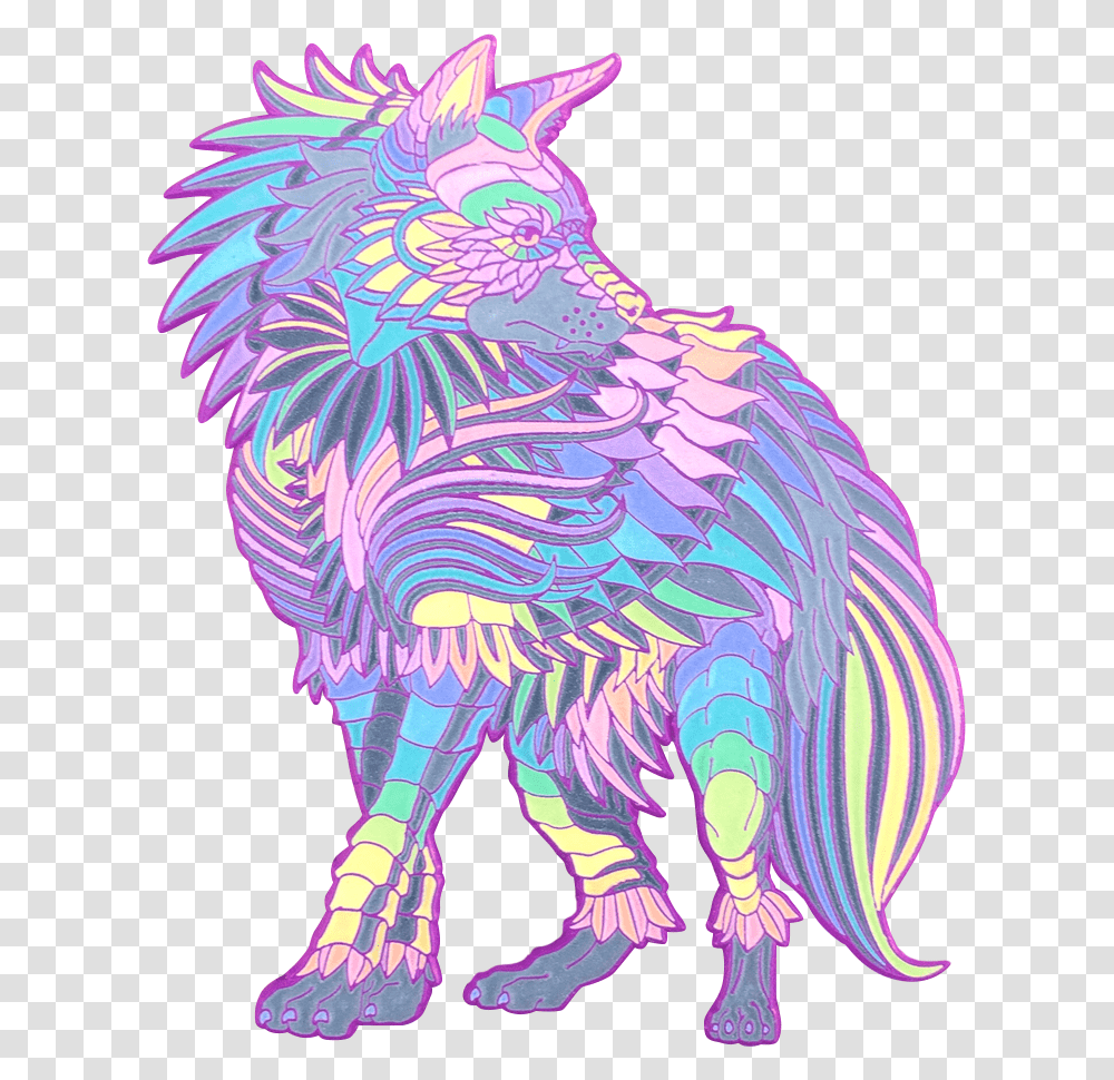 Rainbow Pastel Hyena Illustration, Animal, Bird, Flamingo, Pattern Transparent Png