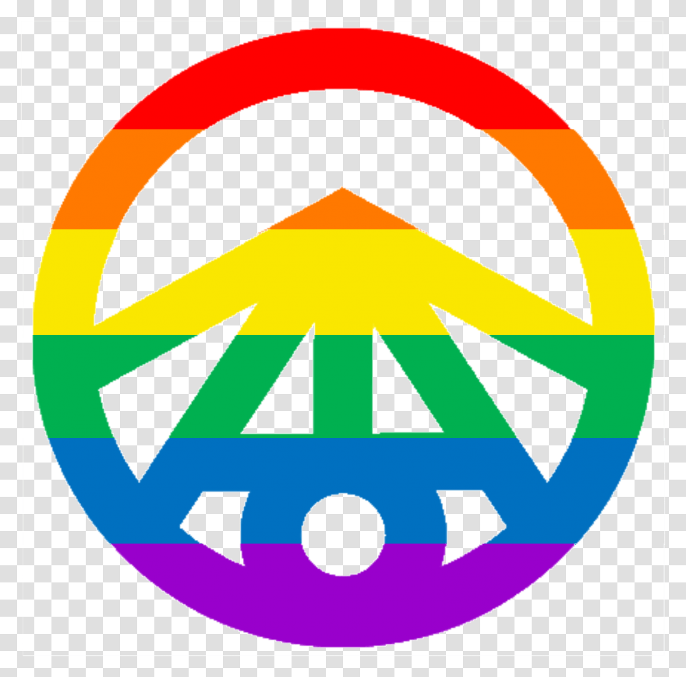 Rainbow Peace Sign, Logo, Trademark, Badge Transparent Png