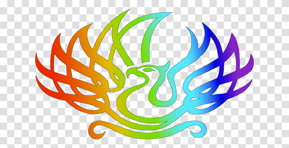 Rainbow Phoenix, Pattern, Fractal Transparent Png