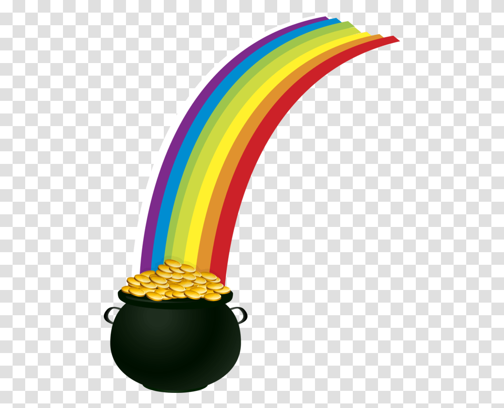 Rainbow Pot Of Gold Clipart, Lamp, Logo, Trademark Transparent Png