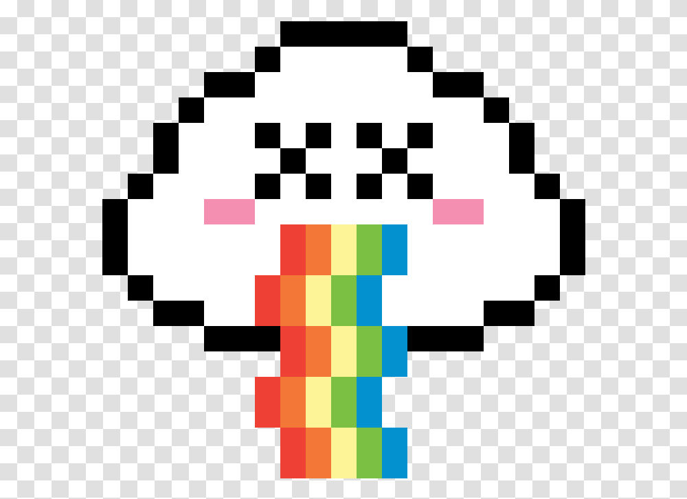 Rainbow Puking Cloud Exclamation Mark Pixel Art, Rug, Pac Man Transparent Png