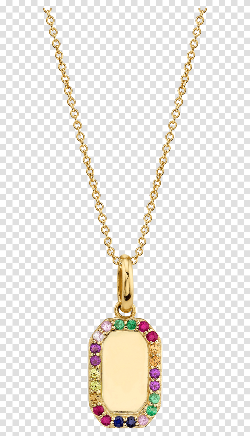 Rainbow Rectangle Gold Pendant, Necklace, Jewelry, Accessories, Accessory Transparent Png