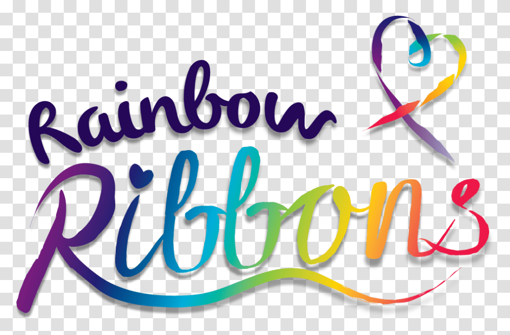 Rainbow Ribbons Calligraphy, Handwriting, Alphabet, Label Transparent Png