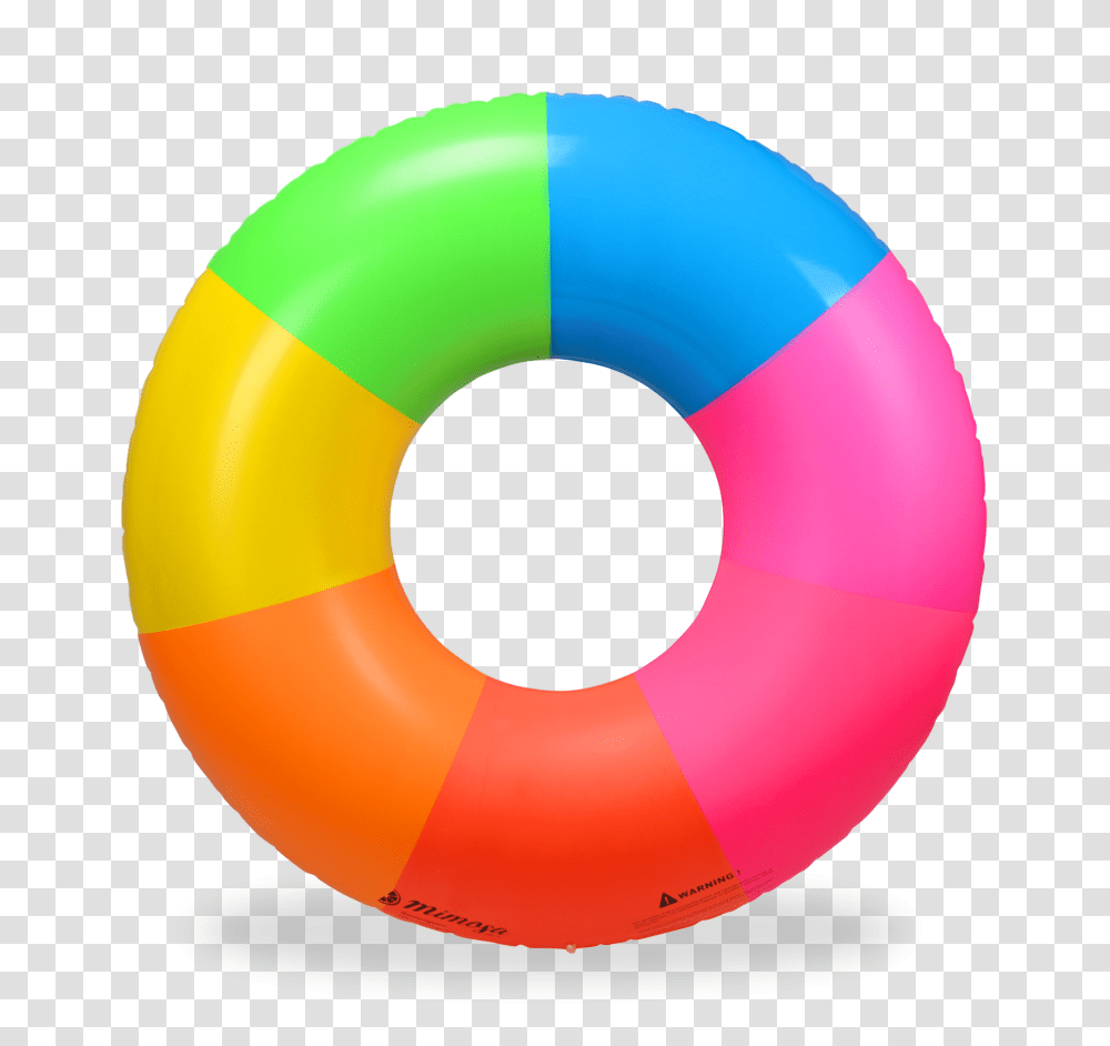 Rainbow Round Tube Pool Float, Balloon, Life Buoy Transparent Png