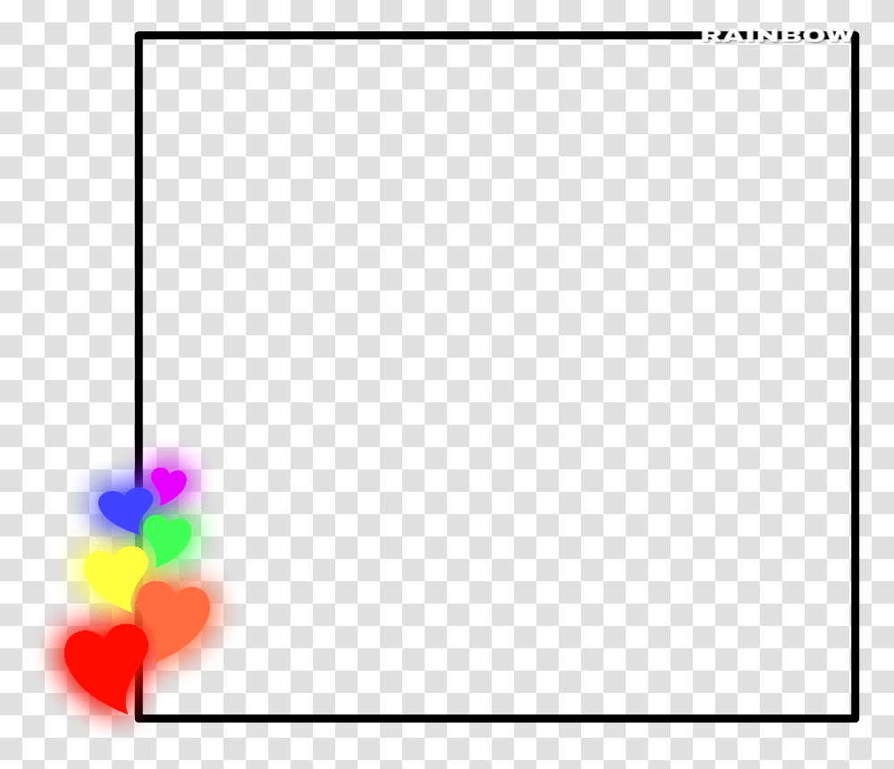 Rainbow Square Neon Hearts Frame Remixit Freetoedit, Light Transparent Png