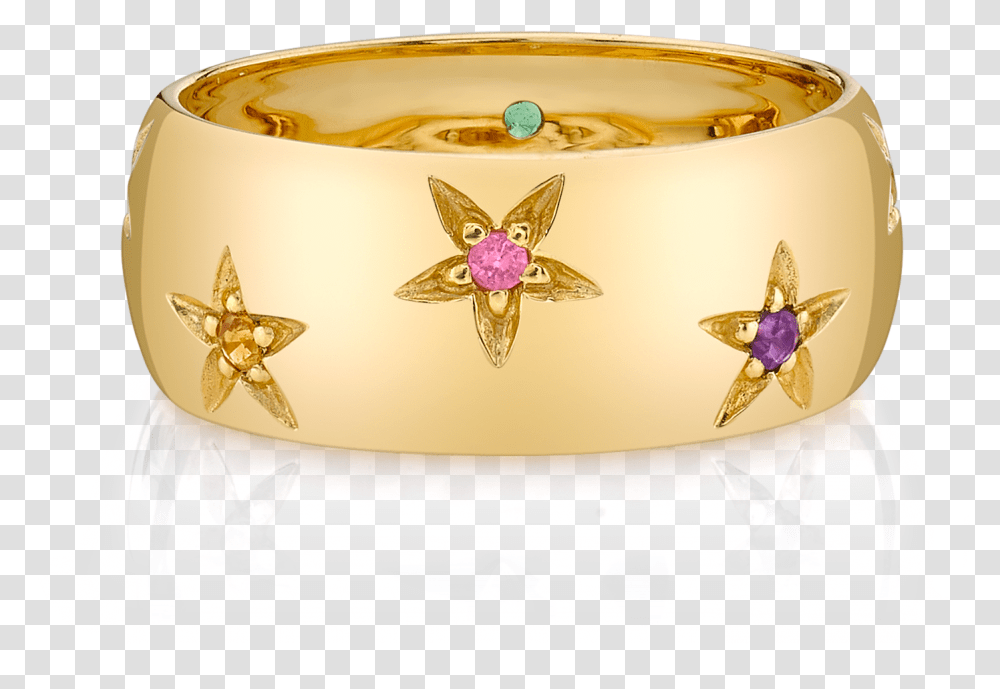 Rainbow Star Band Bangle, Gold, Jewelry, Accessories, Accessory Transparent Png