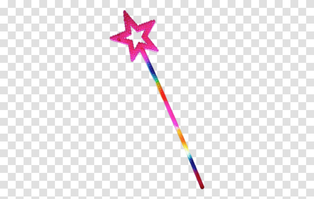 Rainbow Star Magic Wand Fairy Wand Background, Symbol, Cross, Emblem Transparent Png