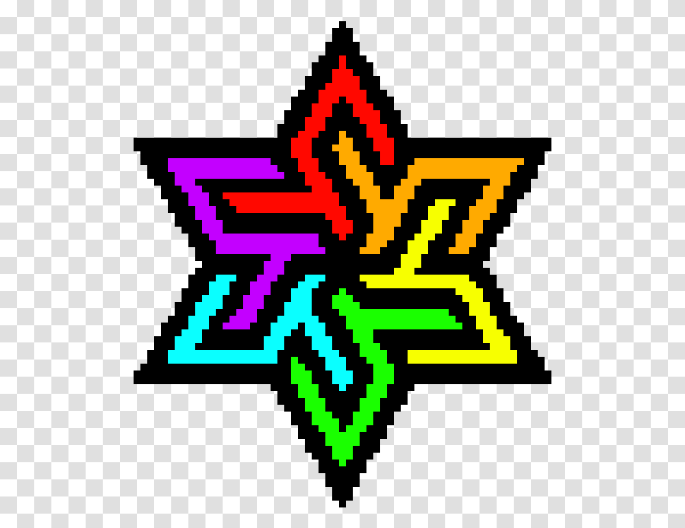 Rainbow Star Pixel Art Download Example Of Pixel Art, Cross, Number Transparent Png
