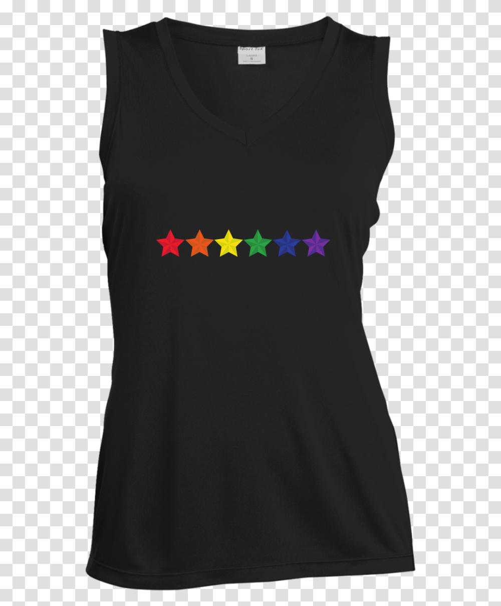 Rainbow Stars Lgbt Pride Black Sleeveless Tshirt For Active Tank, Apparel, Long Sleeve, Tank Top Transparent Png