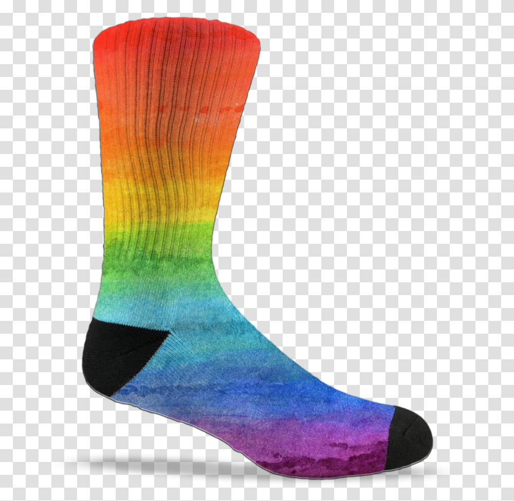 Rainbow Tie Dye Crew Socks Sock, Apparel, Shoe, Footwear Transparent Png