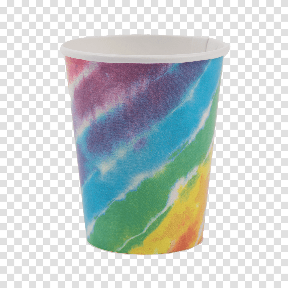 Rainbow Tie Dye Paper Cups, Porcelain, Pottery, Cylinder Transparent Png
