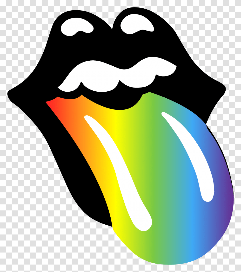 Rainbow Tongue Lips Mouth Pride Gay Lesbian Bi Cool Rolling Stones Tongues, Banana, Fruit, Plant, Food Transparent Png