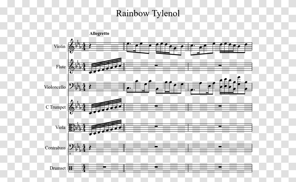 Rainbow Tylenol Sheet Music Flute, Gray, World Of Warcraft Transparent Png