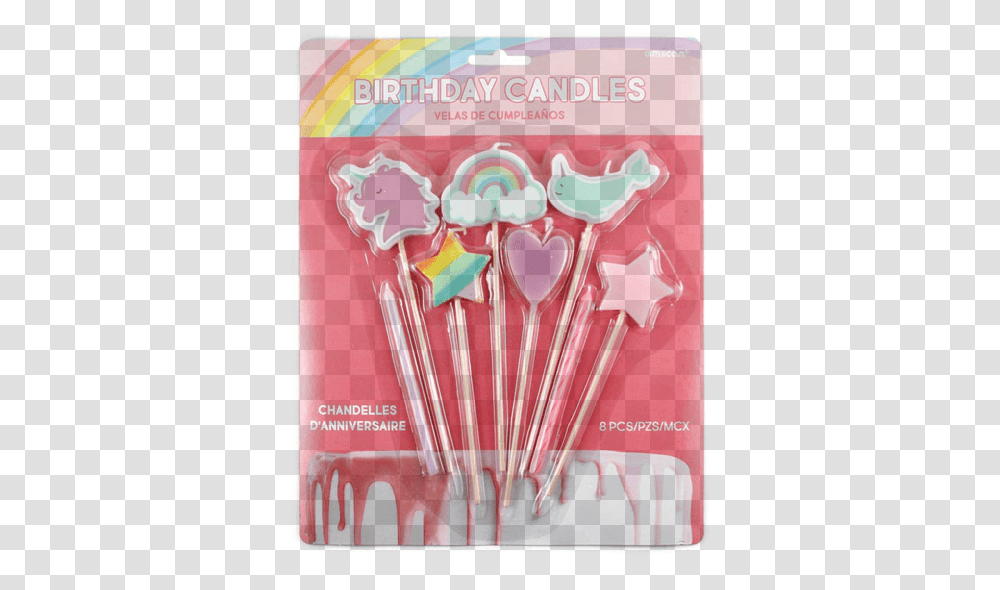 Rainbow Unicorn Birthday Candles Lollipop, Food, Candy, Paper Transparent Png