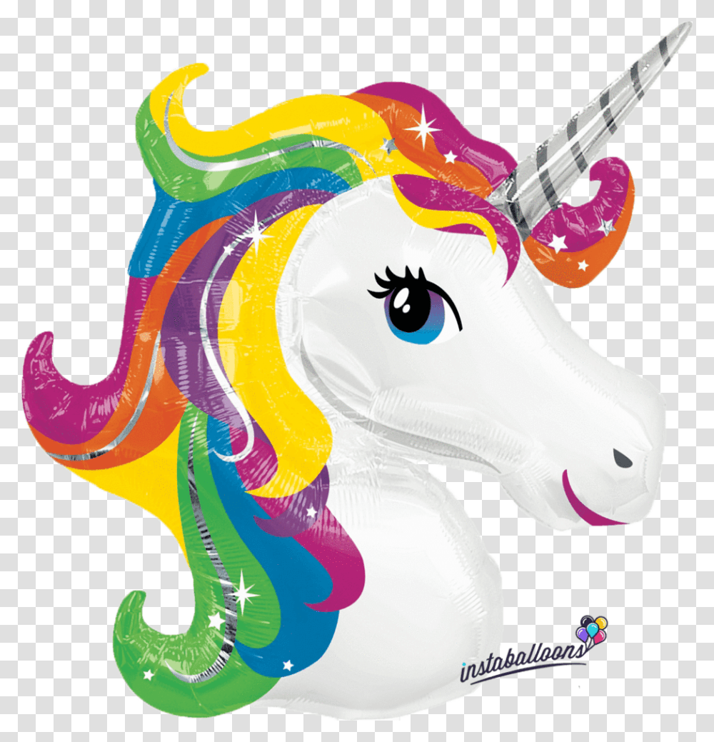 Rainbow Unicorn Jumbo Balloon Instaballoons, Animal, Cow, Cattle, Mammal Transparent Png