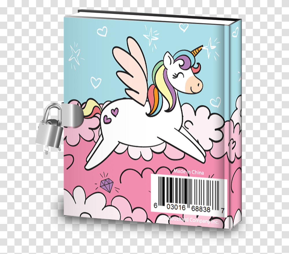 Rainbow Unicorn Kids Diary With Lock Cartoon, Poster, Advertisement, Greeting Card Transparent Png