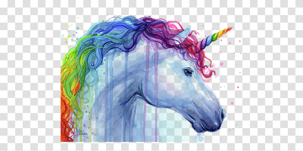 Rainbow Unicorn Watercolor T Shirt Unicorns And Rainbows Painting, Art, Pattern, Graphics, Modern Art Transparent Png