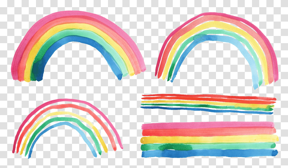 Rainbow Watercolor Art, Pattern Transparent Png