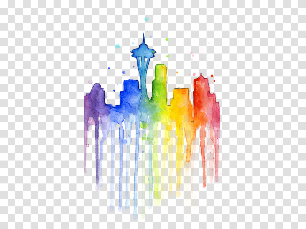 Rainbow Watercolor Seattle Rainbow Watercolor, Modern Art, Graphics, Cross, Symbol Transparent Png