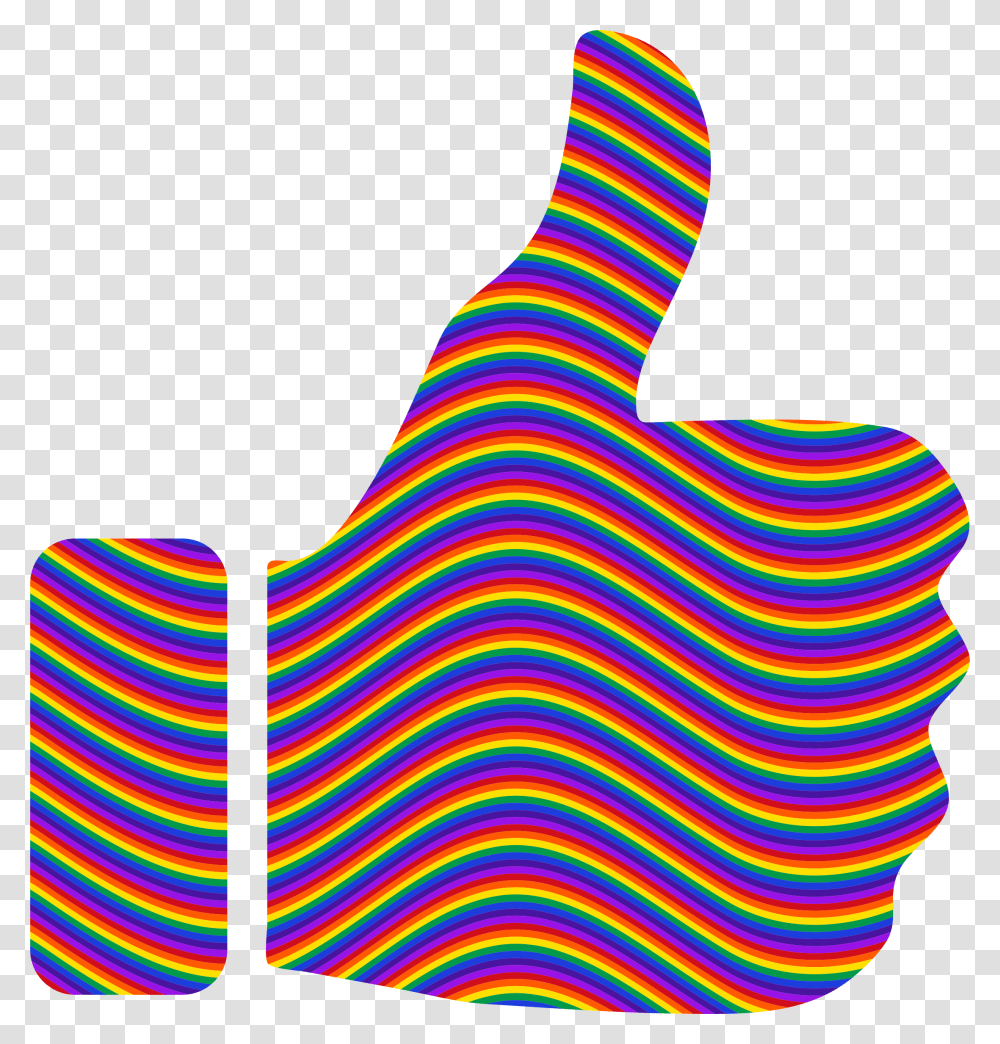 Rainbow Waves Thumbs Up Clip Arts Rainbow Thumbs Up, Label, Sock, Shoe Transparent Png