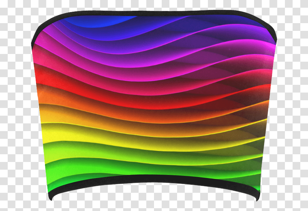 Rainbow Wavy Lines Bandeau Top Graphic Design, Light, Fractal, Pattern, Ornament Transparent Png