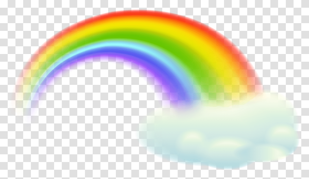 Rainbow With Clouds Clipart Circle Transparent Png
