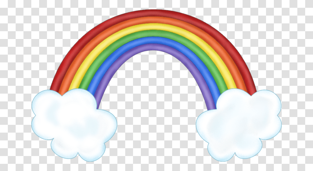 Rainbow With Clouds Clipart K Background Rainbow Clipart, Light, Frisbee, Toy Transparent Png