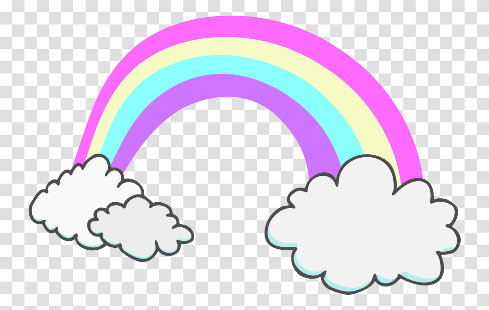 Rainbow With Clouds Vector Rainbow Clipart Cloud Vector, Axe, Tool Transparent Png