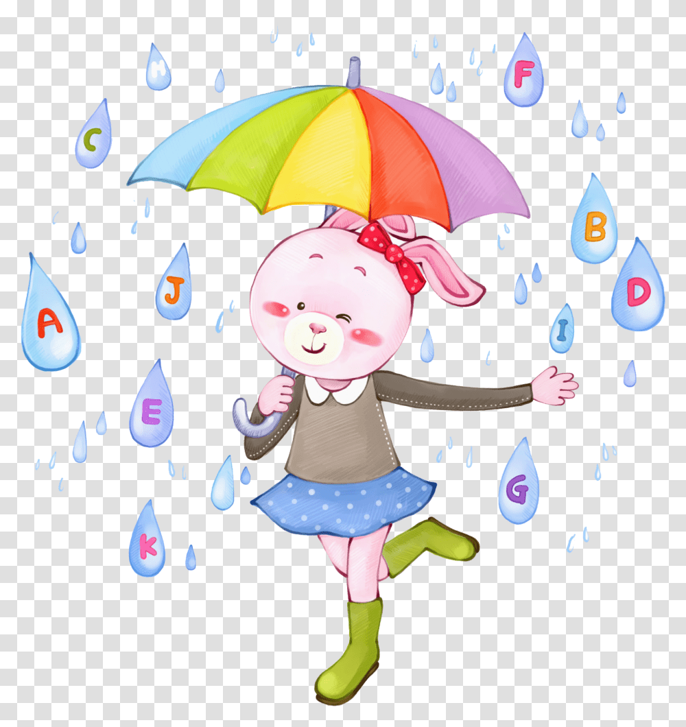 Raindrop Clipart Umbrella Paintings Of Raindrops Cartoon, Tree, Plant, Canopy Transparent Png