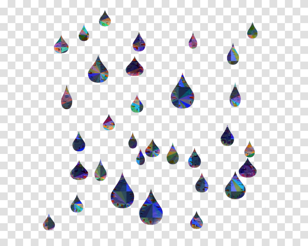 Raindrops Hologram Rain Drops Ftestickers Triangle, Droplet, Pattern Transparent Png