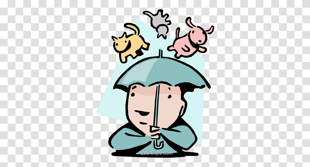 Raining Cats And Dogs Royalty Free Vector Clip Art Illustration, Canopy, Umbrella, Patio Umbrella, Garden Umbrella Transparent Png