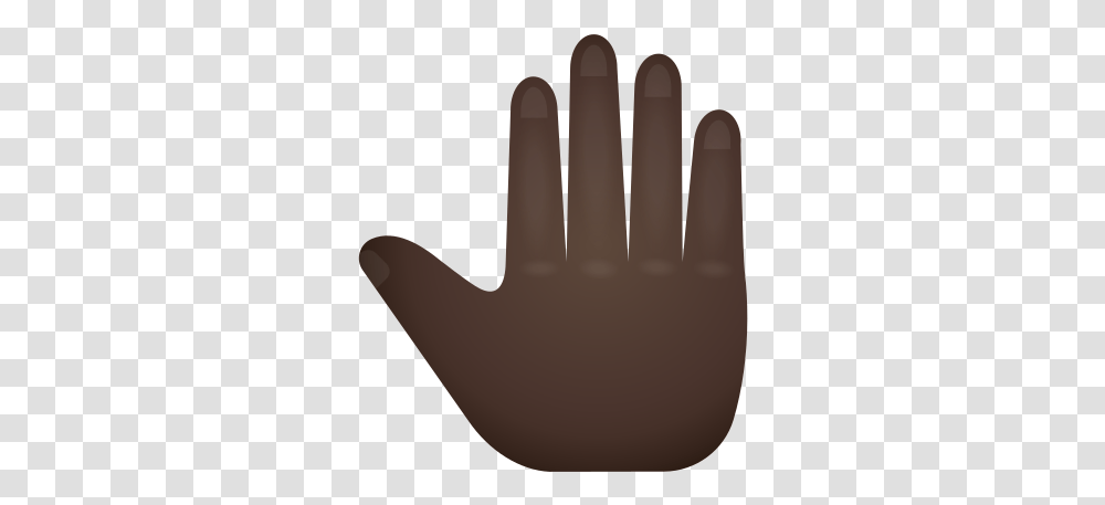 Raised Back Of Hand Dark Skin Tone Icon Sign Language, Clothing, Apparel, Pottery, Glove Transparent Png