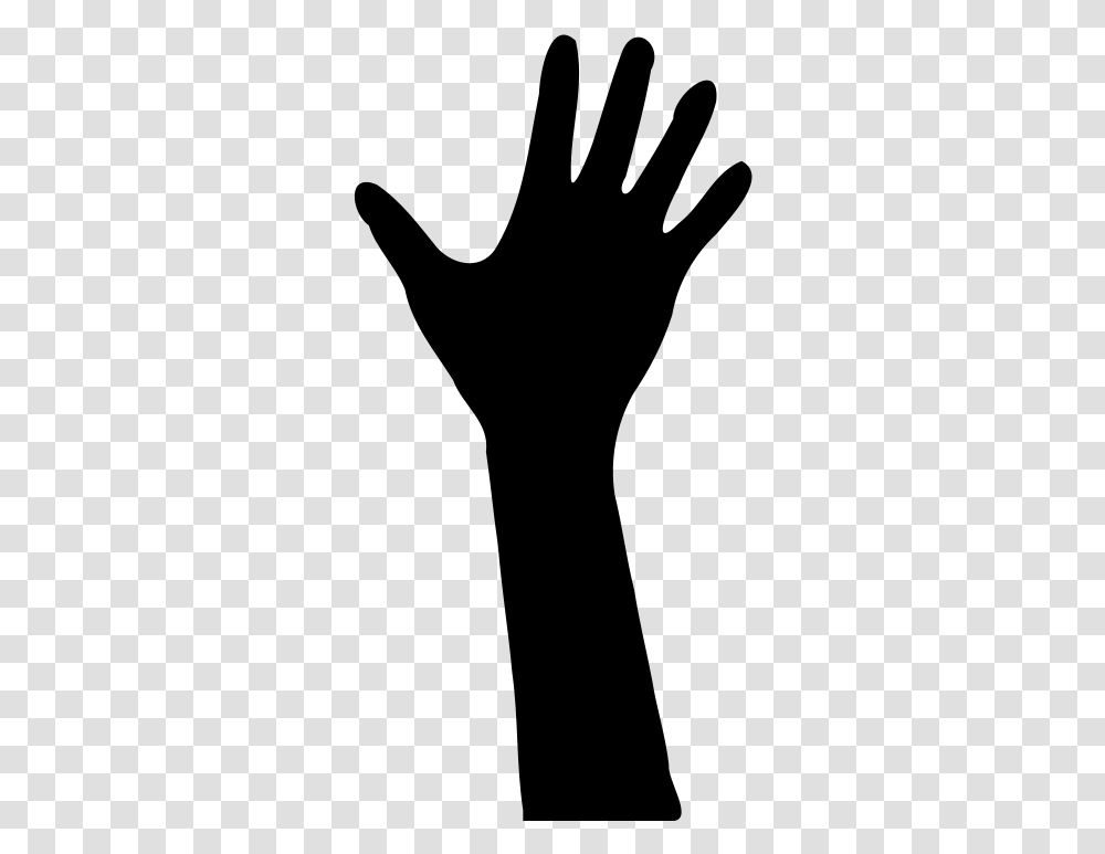 Raised Hand In Silhouette Child Hand Silhouette, Gray, World Of Warcraft Transparent Png