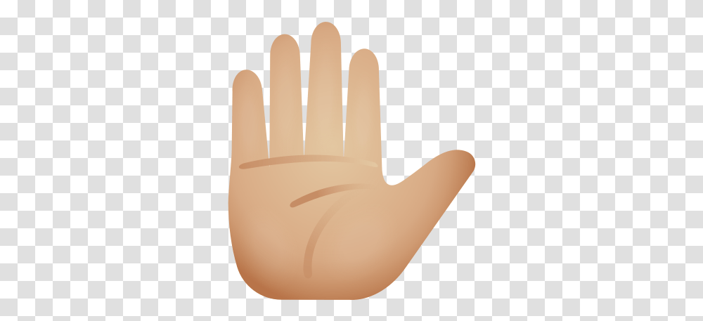 Raised Hand Medium Light Skin Tone Icon In Emoji Style Sign Language, Lamp, Finger, Text, Clothing Transparent Png