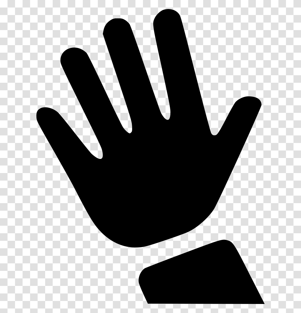 Raised Hand Sign, Apparel, Glove, Silhouette Transparent Png