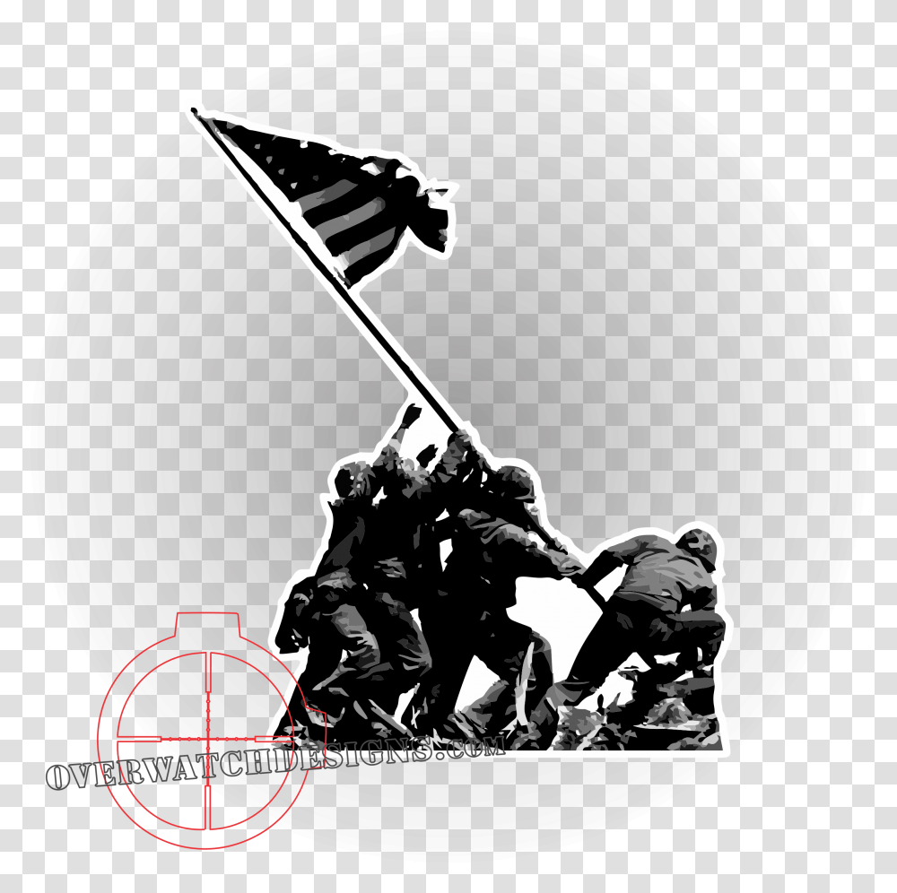 Raising The Flag On Iwo Jima Battle Of Iwo Jima Marine Marines Us Iwo Jima, Person, Human, Ninja Transparent Png